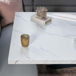 Jupiter Dining Set - Marble Effect - With LHF Corner Bench in Light Grey - thumbnail 6