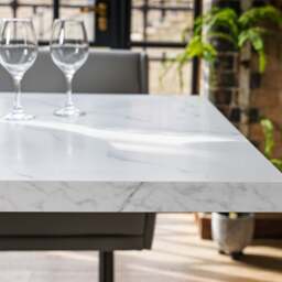 Jupiter Dining Set - Marble Effect - With LHF Corner Bench in Light Grey - thumbnail 5