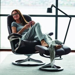 Stressless Consul Recliner With Signature Base & Footstool - thumbnail 1