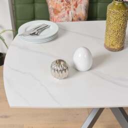 Saturn 130-190cm Motion Table White & Rubix Corner Bench in Olive Green - thumbnail 5