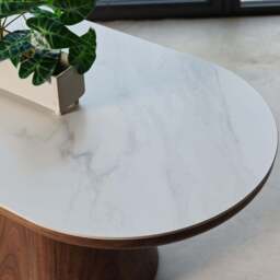 Sutton Oval Coffee Table in Walnut - thumbnail 5