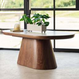 Sutton Oval Coffee Table in Walnut - thumbnail 1