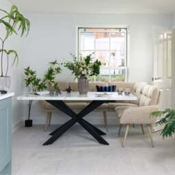 Jupiter 180cm Dining Table - Marble - With Sloane Corner & Low Bench - thumbnail 2