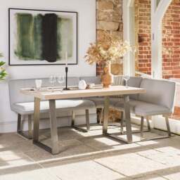 Neptune 150cm Dining Table with LHF Corner Bench - Misty - thumbnail 2