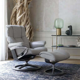 Stressless Mayfair Recliner with Signature Base & Footstool - Small / Stressless Fabrics