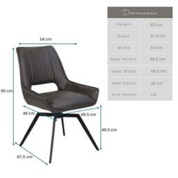 Lily Slate Grey Dining Chair - thumbnail 6