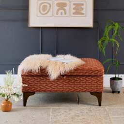 Hartpury Storage Ottoman in Rust Maze - thumbnail 1