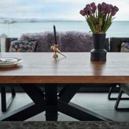 Soho Dining Table 200cm with Industrial Corner Bench and Industrial Low Bench - Grey - thumbnail 3