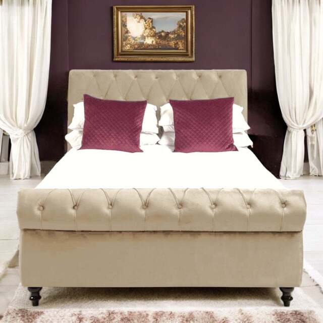 Chloe Double Bed - Cream - image 1
