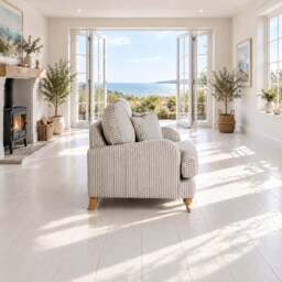 Eastbourne Snuggler in Grey Stripe with Grey Stripe Cushions - thumbnail 3