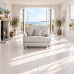 Eastbourne Snuggler in Grey Stripe with Grey Stripe Cushions - thumbnail 2