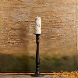 Imperial Candle Stand in Matt Black - Small - thumbnail 1