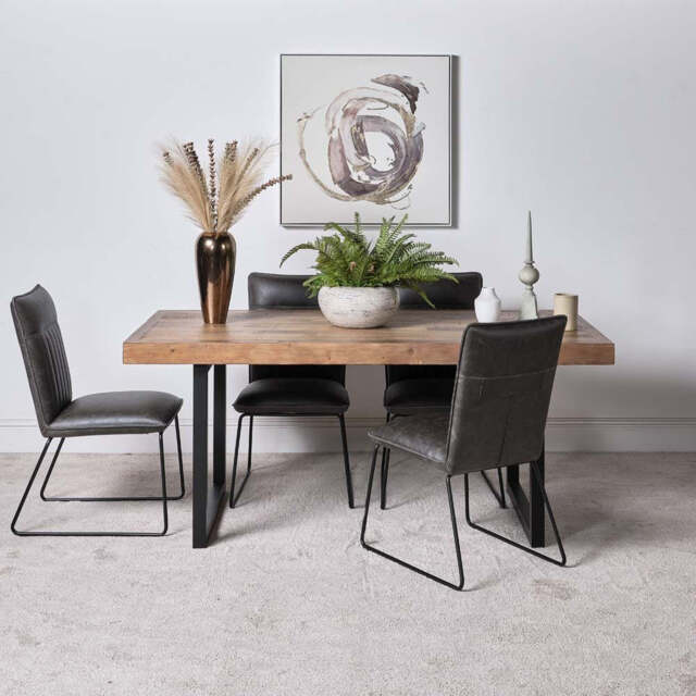 Adelaide 180cm Dining Table & 4 Hardy Dining Chairs - Grey - image 1