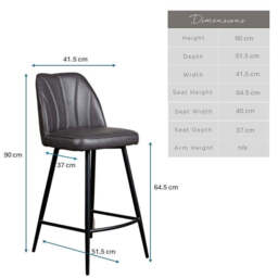 Walton Bar Stool - Slate Grey - thumbnail 6