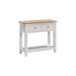 Tetbury Console Table With Shelf in Painted / Oak - thumbnail 3