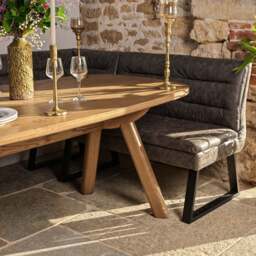 Ashmore 200cm Dining Table with Industrial Corner Bench - Grey - thumbnail 5