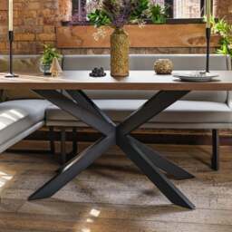 Jupiter Smoked Oak Dining Table 180cm - thumbnail 4