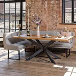 Jupiter Smoked Oak Dining Table 180cm - thumbnail 1