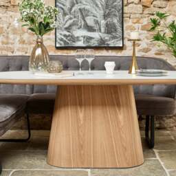 Sutton 200cm Dining Table - Ash with Frampton Corner Bench LHF & 2x Frampton Chairs in Anthracite - thumbnail 4