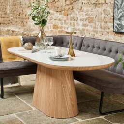 Sutton 200cm Dining Table - Ash with Frampton Corner Bench LHF & 2x Frampton Chairs in Anthracite - thumbnail 6