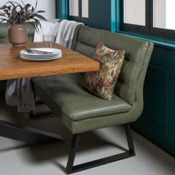Soho 200cm Dining Table with Industrial Corner Bench in Olive - thumbnail 4