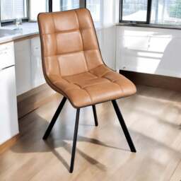 Jack Spice Tan Dining Chair with Slate Grey Piping (Set of 2) - thumbnail 3