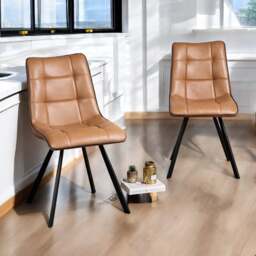 Jack Spice Tan Dining Chair with Slate Grey Piping (Set of 2) - thumbnail 1