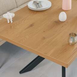 Jupiter 150cm Dining Table - Smoked Oak - With Sloane Corner & Low Bench - thumbnail 6