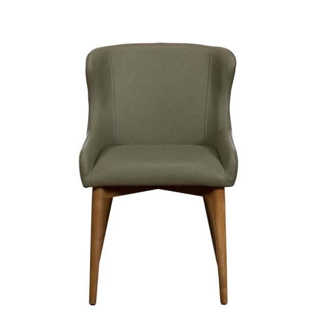 Lucca Dining Chair Wooden Leg - Green - image 1