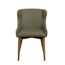 Lucca Dining Chair Wooden Leg - Green - thumbnail 1