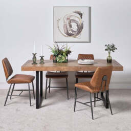 Adelaide 180cm Dining Table & 4 Digby Dining Chairs - Tan - thumbnail 2