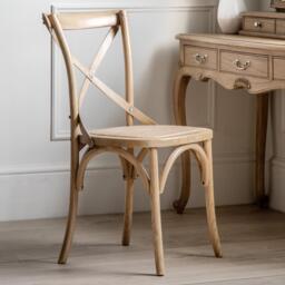 Cafe Chair Oak/Rattan (Set of 2) - thumbnail 1
