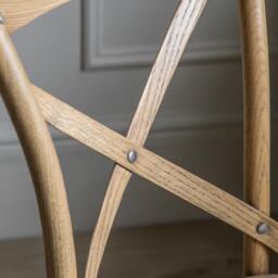 Cafe Chair Oak/Rattan (Set of 2) - thumbnail 2