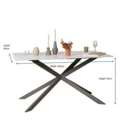 Saturn Dining Table 150cm in White - thumbnail 6