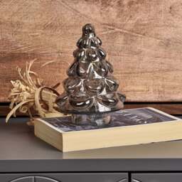Tree Glass Ornament in Grey Luster - thumbnail 1