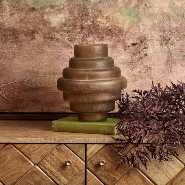 Glass Spirals Vase in Rust - image 1