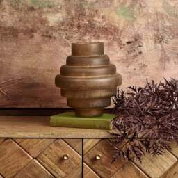 Glass Spirals Vase in Rust - thumbnail 1
