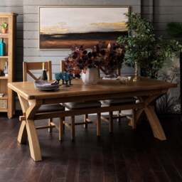 Ledbury 200-250cm Extending Dining Table with X Legs - thumbnail 2