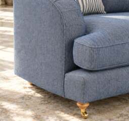 Eastbourne 3 Seater Sofa in Navy with Navy Stripe Cushions - thumbnail 5