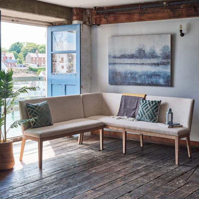 Hampton Beige Corner Bench - Right Hand Facing - image 1