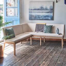 Hampton Beige Corner Bench - Right Hand Facing - thumbnail 2