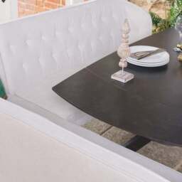 Saturn Dark Grey Motion Table with RHF Frampton Corner Bench - White - thumbnail 6