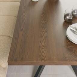 Jupiter 150cm Dining Table - Dark Oak - With Sloane Corner & Low Bench - thumbnail 4