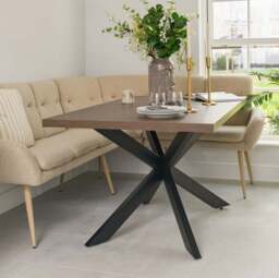 Jupiter 150cm Dining Table - Dark Oak - With Sloane Corner & Low Bench - thumbnail 5