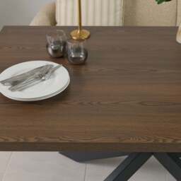 Jupiter 150cm Dining Table - Dark Oak - With Sloane Corner & Low Bench - thumbnail 6
