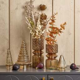 Cone Tree Glass Ornament in Gold Luster - thumbnail 2