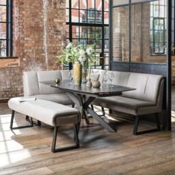 Saturn 130-190cm Motion Table Dark Grey & Sonoma Corner Bench & Low 160cm Bench in Putty - thumbnail 4