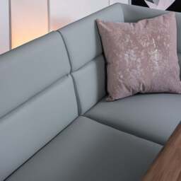 Jupiter 180cm - Faux Concrete - Dining Table & LHF Corner Bench in Light Grey - thumbnail 4