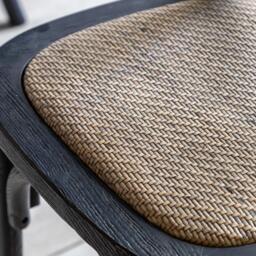 Cafe Chair Black/Rattan (Set of 2) - thumbnail 2