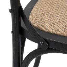 Cafe Chair Black/Rattan (Set of 2) - thumbnail 4